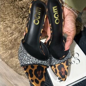 EGO Leopard and Rhinestone Heels